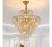 ZXDTVFGN Lámpara de araña de Cristal Dorado vestíbulo, Entrada, Techo Alto, Lujosa y Moderna lámpara Colgante, lámpara Colgante Grande para Escalera, Sala de Estar, Cocina, is