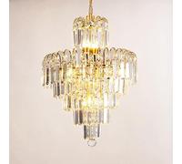 ZXDTVFGN Lámpara de araña de Cristal Dorado vestíbulo, Entrada, Techo Alto, Lujosa y Moderna lámpara Colgante, lámpara Colgante Grande para Escalera, Sala de Estar, Cocina, is