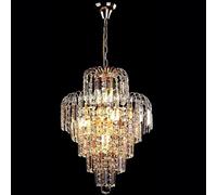 ZXDTVFGN Lámpara de araña de Cristal Dorado vestíbulo, Entrada, Techo Alto, Lujosa y Moderna lámpara Colgante, lámpara Colgante Grande para Escalera, Sala de Estar, Cocina, is