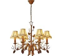 ZXDTVFGN Lámpara de araña de Estilo francés de 3 Luces para Sala de Estar, Pantalla de Tela, diseño de pájaros, Estilo Vintage de Granja, Colgante de Techo, Grande, Antigua, para d