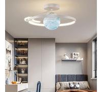 ZXDTVFGN Lámpara de Techo LED Regulable con Montaje semiempotrado, diseño de Planetas y Lunas de Cristal para niños, lámpara para Dormitorio, Anillo Redondo Dorado y Negro, Cerca d