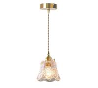 ZXDTVFGN Lámparas Colgantes nórdicas de Cobre Completo con Pantalla de Vidrio Lámpara Colgante Moderna E27 Lámpara de Altura Ajustable para Comedor Sala de Estar Dormitorio Cocina