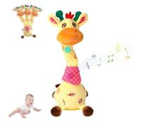 ZXDZSW Jirafa de Peluche Musical Que Habla y Baila, Regalo sensorial Suave, Jirafa interactiva Recargable, Juguetes Musicales for bebés(Yellow,Remote)