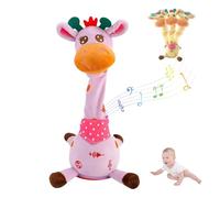 ZXDZSW Jirafa de Peluche Musical Que Habla y Baila, Regalo sensorial Suave, Jirafa interactiva Recargable, Juguetes Musicales for bebés(Pink,Charging)