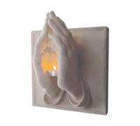 ZXDZSW Manos en oración: una Mezcla Calidez y Buenos Deseos. Aplique de Pared 3D con Manos en oración, portavelas Decorativo for el hogar, la Oficina, la Iglesia y la Mesa.