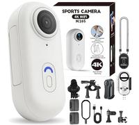 ZXDZSW POV Capture Pro 3.0, 2026 Nueva Cámara de Acción de Aventura Corporal Portátil Ultra Gran Angular de 170°, Cámara de Acción de Pulgar 4k con Audio, Visión Nocturna, 4k/1080p(White-4K,No Card)