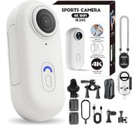 ZXDZSW POV Capture Pro 3.0, 2026 Nueva Cámara de Acción de Aventura Corporal Portátil Ultra Gran Angular de 170°, Cámara de Acción de Pulgar 4k con Audio, Visión Nocturna, 4k/1080p(White-1080P,64G)