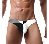 ZXERTG Bikini para hombre con estampado de rejilla de piano en blanco y
