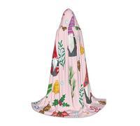 ZXERTG Bonita capa con capucha con estampado de gnomo 1 para disfraces de Halloween, perfecta para mago, vampiro, parca y más cosplay