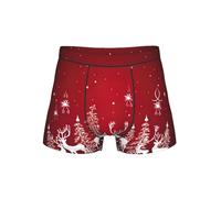 ZXERTG Calzoncillos tipo bóxer para hombre, diseño de paisaje de invierno, con estampado de ciervos, con bolsa de apoyo total, cómodos calzoncillos tipo bóxer, Negro, XL