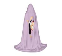 ZXERTG Capa con capucha con estampado de karate de dibujos animados para disfraces de Halloween, perfecta para mago, vampiro, parca y más cosplay