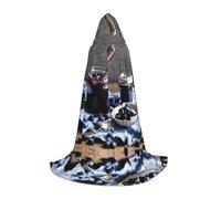 ZXERTG Capa con capucha con estampado de mermelada de arándanos para disfraces de Halloween, perfecta para mago, vampiro, parca y más cosplay