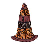 ZXERTG Capa con capucha de tela de barro africano con estampado tribal para disfraces de Halloween, perfecta para mago, vampiro, parca y más cosplay