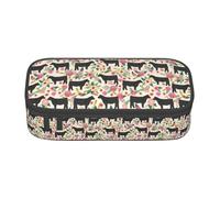 ZXERTG Cattle Farm Sanctuary - Estuche de tela Oxford con estampado de santuario, estuche multifuncional, perfecto para oficina y viajes, Black, Talla única, Neceser de maquillaje