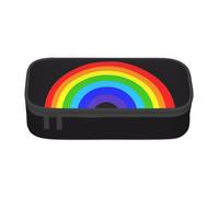 ZXERTG Estuche de tela Oxford con estampado de arco iris, estuche multifuncional, perfecto para la oficina y viajes, Black, Talla única, Neceser de maquillaje