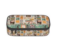 ZXERTG Estuche multifuncional para lápices de tela Oxford con estampado de álbumes de recortes, perfecto para oficina y viajes, Black, Talla única, Neceser de maquillaje