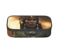 ZXERTG Estuche versátil con impresión de la serie Tribe del Antiguo Egipto, estuche para lápices, espacioso, de tela Oxford, organizador, Black, Talla única, Funda para llave