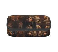 ZXERTG Estuche versátil con impresión de la serie Tribe del Antiguo Egipto, estuche para lápices, espacioso, de tela Oxford, organizador, Black, Talla única, Funda para llave