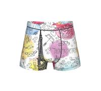 ZXERTG French Paris Tour - Calzoncillos tipo bóxer para hombre, con estampado de la Torre Eiffel, con soporte total, cómodos calzoncillos tipo bóxer, Negro, XL