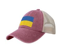 ZXERTG Gorra de béisbol de malla con estampado de bandera de Ucrania, sombrero elegante, para uso diario y actividades al aire libre, rosso, Talla única
