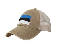 ZXERTG Gorra de béisbol de malla vaquera con estampado de bandera de Estonia, sombrero elegante, para uso diario y actividades al aire libre, natural, Talla única