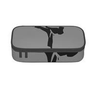 ZXERTG Karate-Highkick-Icon - Estuche de tela Oxford para lápices, multifuncional, perfecto para oficina y viajes, Black, Talla única, Neceser de maquillaje