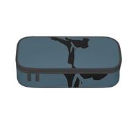 ZXERTG Karate-Highkick-Icon - Estuche versátil para lápices, estuche espacioso de tela Oxford, organizador para lápices, Black, Talla única, Funda para llave