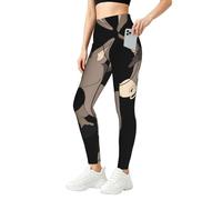 ZXERTG Leggings de moda con estampado de burro de dibujos animados para mujer, ropa de gimnasio de compresión, para fitness y uso diario, Negro, L