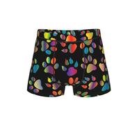 ZXERTG Ropa interior colorida con estampado de huellas de perro, calzoncillos tipo bóxer cómodos, Negro, 3XL