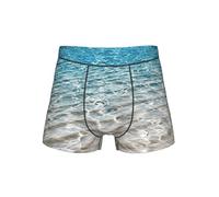 ZXERTG Ropa interior para hombre con estampado de agua de mar transparente, calzoncillos tipo bóxer cómodos, Negro, S