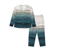 ZXERTG Within The Tides - Conjunto de pijama de lujo para mujer, conjuntos de pijama a juego, para vacaciones y reuniones familiares, Negro, M