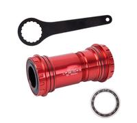 ZXFdgWS Soportes Inferiores para Platos De Bicicleta Soportes Inferiores B24mm, Adaptador De Rodamiento Cerámica For Bicicleta, Sello Silicona Dual For Eje(BB30shC Red and Tool)