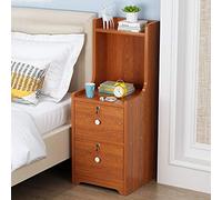 ZXFDM Mesita de Noche Estrecha con cajones, Mesa Auxiliar Moderna de Madera Maciza, mesita de Noche para Dormitorio, Mesa Auxiliar con Mesa de Almacenamiento con Cerradura