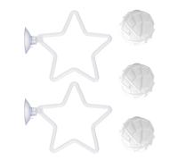 Zxfdsfdbnm 2 piezas de accesorios de hábitat de peces para mascotas, círculos de natación ABS y 3 esferas para exploración submarina y compromiso, muñecas de peces ABS