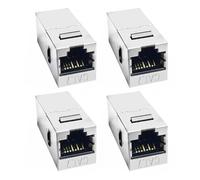 Zxfdsfdbnm 4 unidades Cat7 8P8C RJ45 Inline Blindado Módulo Acoplamiento con Keystone Conector de Cable de Red de Hembra a Hembra