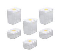 Zxfdsfdbnm 6 recipientes sellables de dos tamaños, apilables, transparentes, para almacenamiento de alimentos, especias, cereales, organización del hogar, contenedores apilables para despensas