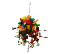 Zxfdsfdbnm Actividad de madera para pájaros para conures de sol, cacatúas, periquitos, guacamayos, palitos de masticar con tintes seguros, jaula de loros, juguete colgante con bloques de madera
