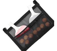 Zxfdsfdbnm Bolsa de red de gran capacidad para bates de tenis de mesa y esfera debajo de la mesa, cinturones modificables, con capacidad para 4 raquetas, 20 globos y bolsa de esfera