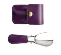 Zxfdsfdbnm Calzador portátil plegable de acero inoxidable ergonómico con agarre de cuero, levantador portátil para el hogar, oficina, viajes, herramienta de tamaño de bolsillo, Red, Talla única