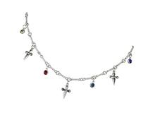 Zxfdsfdbnm Collar de cruces de acero titanio con elegantes adornos de circonita, adecuado para uso casual o formal, collar de moda