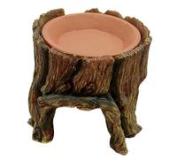 Zxfdsfdbnm Cueva para esconder reptiles naturalistas con bandeja de alimentación para lagartos, tocón realista para lagartos, raíces de árbol