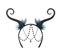 Zxfdsfdbnm Diademas de cuerno de bruja, diseño de hada oscura, diadema de animación de cuerno de diablo, para espectáculos en vivo y juegos de rol