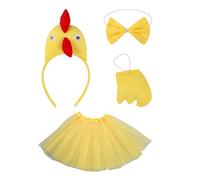 Zxfdsfdbnm Diademas de pollo, falda de cola, aro de pelo de gallo, conjunto de aros de pelo de animales para el día de Acción de Gracias