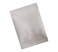 Zxfdsfdbnm Efficient Passports - Juego de protectores de pasaporte con bordado interactivo de mapa del mundo para puestos de viaje, blanco/gris