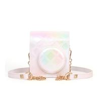 Zxfdsfdbnm Funda de piel sintética para cámara Mini12 Instants con correas ajustables para el hombro y bolsillo, White