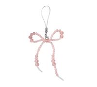 Zxfdsfdbnm Llavero de cordón para teléfono con lazo hecho a mano, con cuentas de cristal, diseño de mariposa y lazos, correa antipérdida