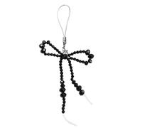 Zxfdsfdbnm Llavero de cordón para teléfono con lazo hecho a mano, con cuentas de cristal, diseño de mariposa y lazos, correa antipérdida