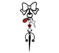 Zxfdsfdbnm Llavero de moda con forma de lazo para coche con detalle de estrella de cuatro puntos, perfecto para uso diario y regalos, llavero de aleación con nudo de mariposa, rosso, Talla única