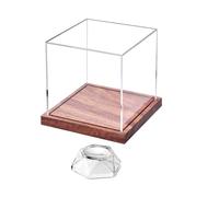 Zxfdsfdbnm No requiere montaje, soporte transparente para tenis con base de madera maciza para coleccionistas y aficionados