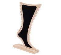 Zxfdsfdbnm Soporte para escaparate de bambú en forma de pie de múltiples niveles para joyas, expositor en capas para accesorios, pendientes, collares